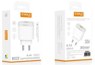 Fonte Turbo 6.1a uma usb 30w —agold