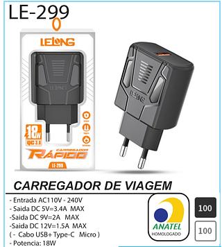 Fonte carregador rapido 3.4a 18w