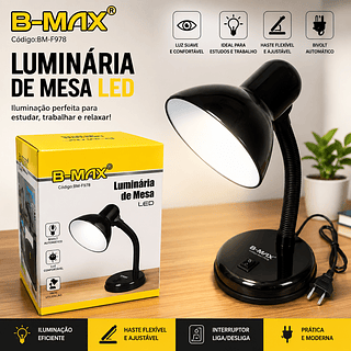 Luminária De Mesa Base Circular Qualidade Bmax