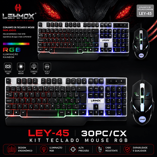 teclado game RGB KIT COM MOUCE LEHMOX