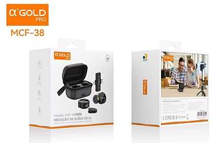 Microfone de Lapela Profissional AGOLD Sem Fio Redondo Magnético Para 2in1 TYPE-c ou Iphone