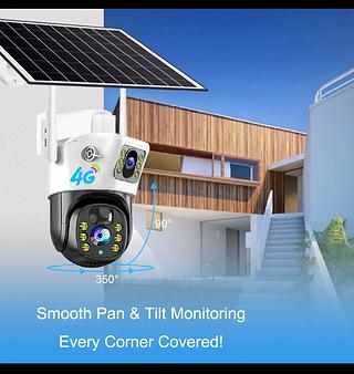 WIFI lente dupla grande angular V380pro câmera dome câmera de rede solar10hora solar usa 10dia