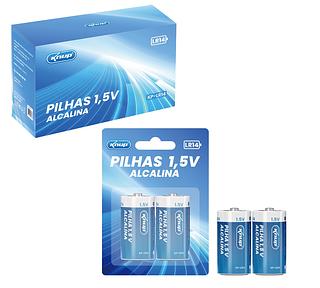 ￼2 Pilhas Grande D Alcalina 1.5V Elgin LR20 Cartela Com 2 Unidades Elgin