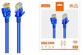 Cabo De Rede 15m Ethernet Rj45 Lan Cat5e Azul C/ 15 Metros