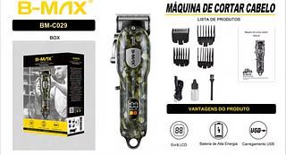 ￼Máquina De Cortar Cabelo Cortador Barbeador Aparador Profissional Acabamento Barba 8 Peças Elétrico
