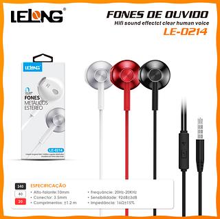 Fone De Ouvido Lelong C/ Microfone - Sem Ruído
