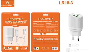 Carregador Rapido Turbo 15w para Type-c sacora com 2usb Hmaston