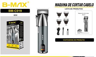 ￼Máquina De Cortar Cabelo Cortador Barbeador Aparador Profissional Acabamento Barba 8 Peças Elétrico