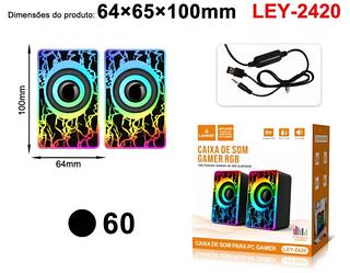 Alto-falante de mesa de computador com som de iluminação colorida RGB Plug and Play USB 2 alto-falantes, adeq