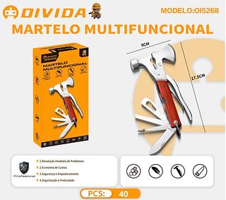 Martelo Multifuncional Dobrável Ferramenta 12 Em 1 Portátil