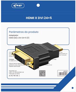 ADAPTADOR DVI FEMEA P/ HDMI MACHO