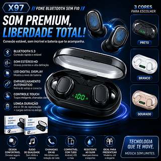 Fones De Ouvido Bluetooth X97 In-ear2026, Novo Modelo,