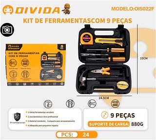 KIT DE FERRAMENTAS COM 9PECAS