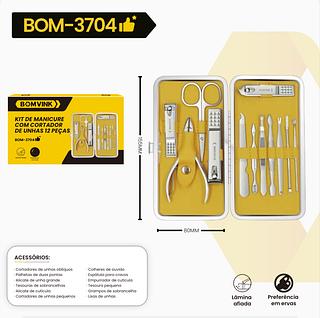 kit com 12pc manicure com cortador de unhas