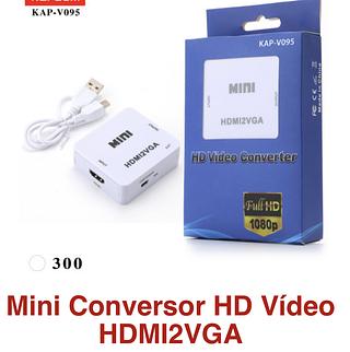 Conversor Adaptador Hdmi P/ Vga Com Saida De Audio Cabo P2