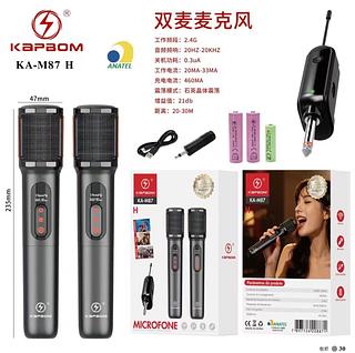 Kit 2 Microfones Sem Fio Recarregavel Com Longo Alcance