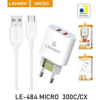 carregador rapido turbo 2usb 4.1A v8 com anatel-lehmox