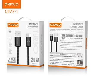 Original Cabo carregamento Turbo 20W USB - V8 Fast Data 1M