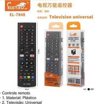 Controle remoto •Televisão: Universal