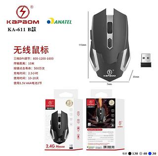 Mouse Sem Fio KAPBOM KA-611 2.4G – Gamer, Ergonômico, Alta Precisão, USB,