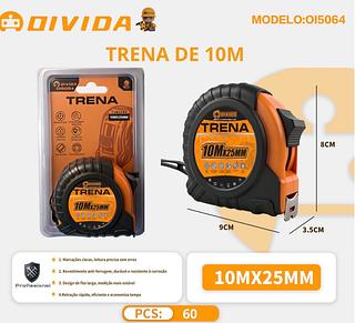 ￼Trena 10 Metros Profissional Fita Aço Carbono Alta Precisão Resistente E Anti-Impacto Qualidade