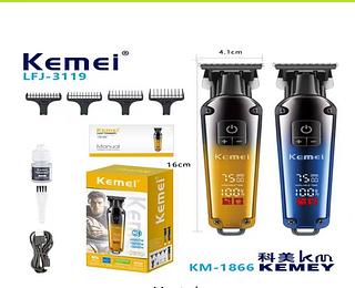 ￼Kemei Aparador De Cabelo USB Máquina De Cortar Elétrica Para Homens Corte Recarregável Barbeador Barbeiro Técnico De Bar