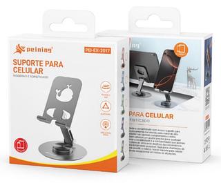 Suporte de Mesa Universal para Celular e Tablet Em Metal Reforçado 360° Graus Original Peining