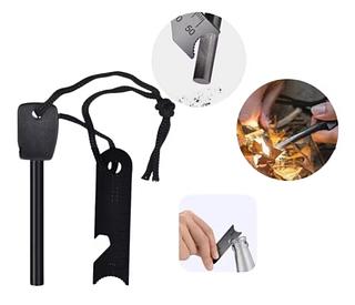 ￼Pederneira De Magnésio - Camping Pesca Com Abridor Acendedor De Fogo - faca