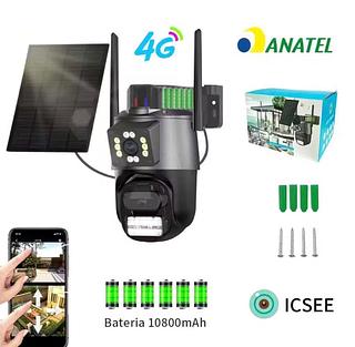 ￼Câmera de Segurança 4G Solar com Bateria 10800mAh, IP66, PTZ 355°/90°, Detecção Humana, Áudio 2 Vias (iCSee) jorge
