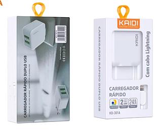 Carregador Kaidi 12w 2UB Compativel para Iphone