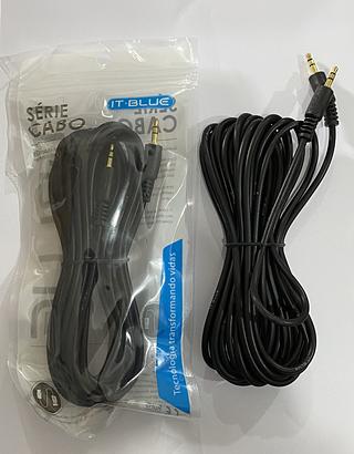 P12 Cabo Auxiliar P2 X P2 5M Ponta Dourada De Ótima Qualidade-lelong