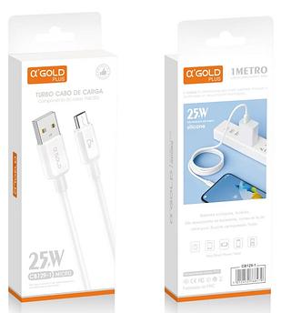 Cabo Dados Carga Rápida 25W Para v8—Agold