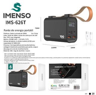 Bateria Portátil Power Bank Imenso Original 30000mah 100w