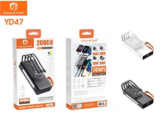 Carregador Portátil Power Bank Turbo Bateria 20000mah Por Indução Universal Com Cabos Lanterna