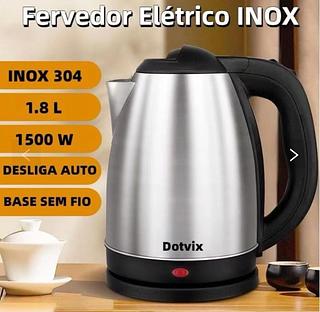 Chaleira elétrica de aço inoxidável, 1.8L , 220V, água fervente rápida, desligamento automático