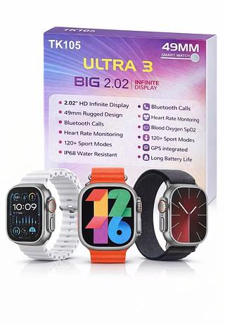 Relógio Inteligente Smartwatch 8+1 Ultra3 BIG2.02 Tem 8pulseiras