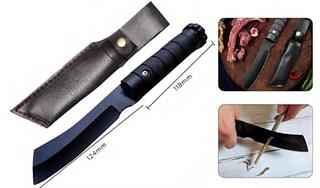 faca Camping Pesca Fulltang Bainha Couro 24.2cm slk-af81