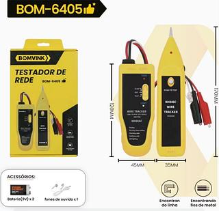 TESTADOR DE REDE COM DOIS BATERRIA DE 9V E UMA FONE