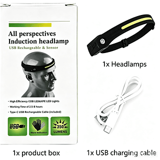 ￼Lanterna Led (604322) Recarregável Usb Pesca Profissional De Cabeça