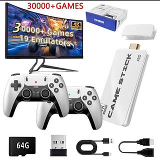 2025 NOVO Vídeo Game Stick M15 Pro 4k 64gb Hdmi Com 2 Controles Se Fio +30mil Jogos