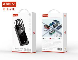 Power Bank 20000mah Carregamento Indução + 4 Cabos Display