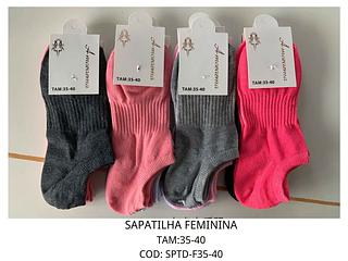 KIT 12 PARES de Meias Soquete FEMININA Cores Variadas 35-40