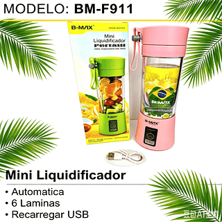 Mini Liquidificador Portátil 6Lâminas Potente - bm-f911