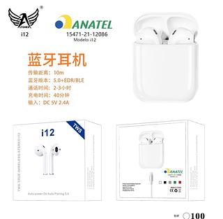 Fone I12 Tws Bluetooth V5.3 Touch Ios Android Com Nfe—Altomex
