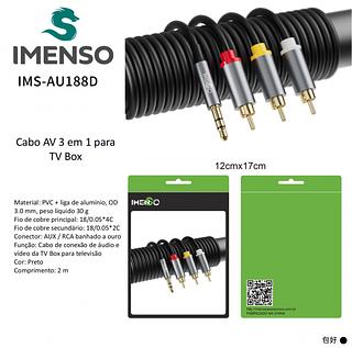 ￼Cabo Imenso Original RCA Estéreo P2 2m IMS-188D