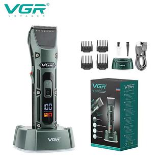 Máquina de Cortar Cabelo Profissional VGR V-696 Aparador de Pelos Sem Fio Visor Digital Barbeiros