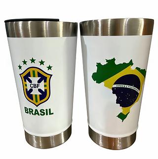Copo Térmico Brasil 473ml—Cor BRANCO