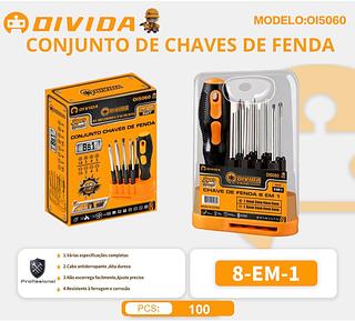 ￼Jogo de Chave Fenda Philips 9 peças Estojo Multiuso Universal OIVIDA Original