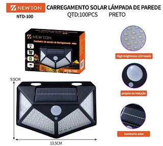 Luminaria De Led Energia Solar Externa Prova D'água Sensor 100led