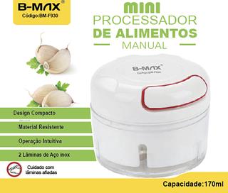 Triturador Processador De Alimentos Manual Fatiador Top Mini-170ml